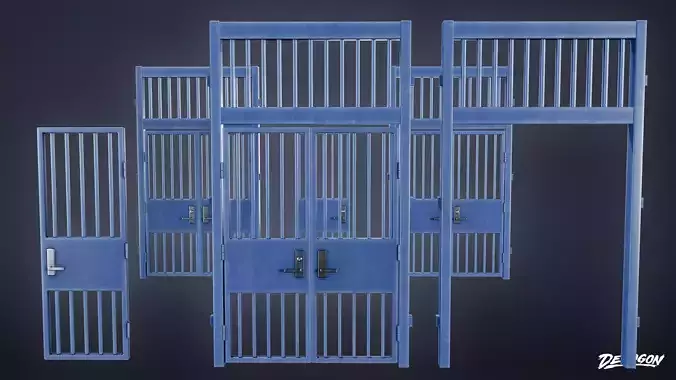 HIGH SCHOOL CLASSROOM - Exterior Gate 01 - LOW POLY