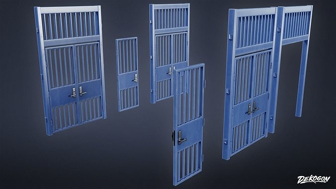 HIGH SCHOOL CLASSROOM - Exterior Gate 01 - LOW POLY Low-poly 3D model 3