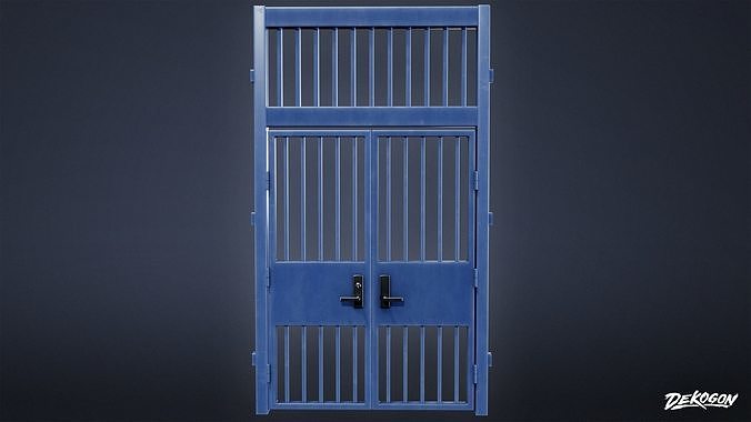 HIGH SCHOOL CLASSROOM - Exterior Gate 01 - LOW POLY Low-poly 3D model 5
