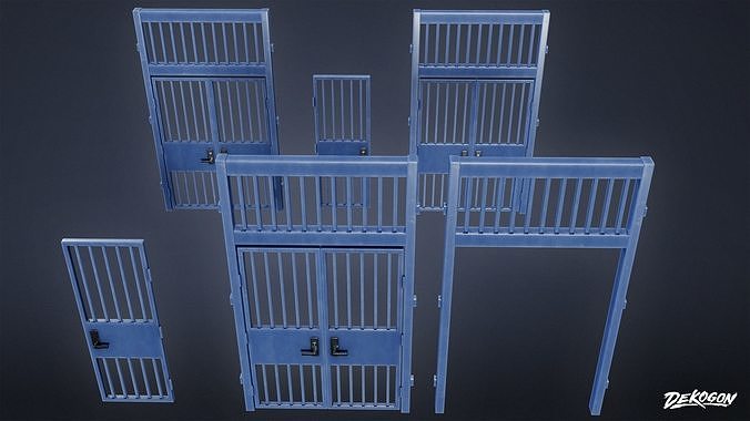 HIGH SCHOOL CLASSROOM - Exterior Gate 01 - LOW POLY Low-poly 3D model 2