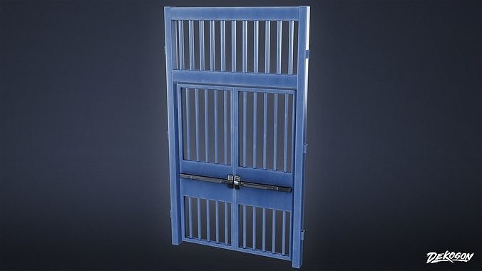 HIGH SCHOOL CLASSROOM - Exterior Gate 01 - LOW POLY Low-poly 3D model 7