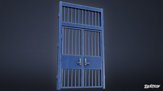 HIGH SCHOOL CLASSROOM - Exterior Gate 01 - LOW POLY Low-poly 3D model 4