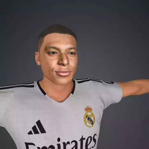 kylian Mbappe Real Madrid Kit 3D Model Low-poly 3D model