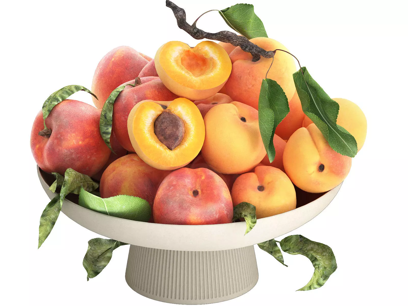 bowl of apricots and peaches 3D model