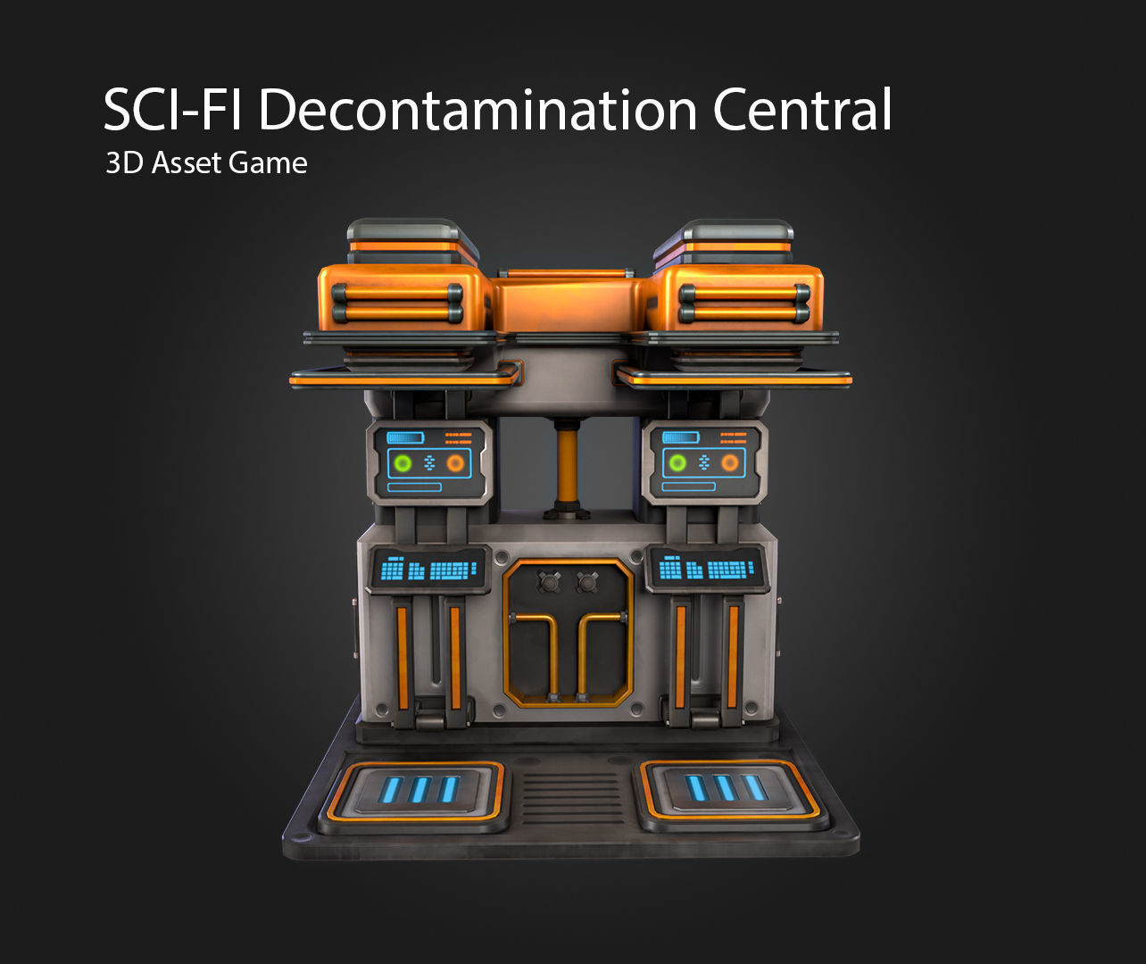 SCI-FI Decontamination Central Low-poly 3D model_5