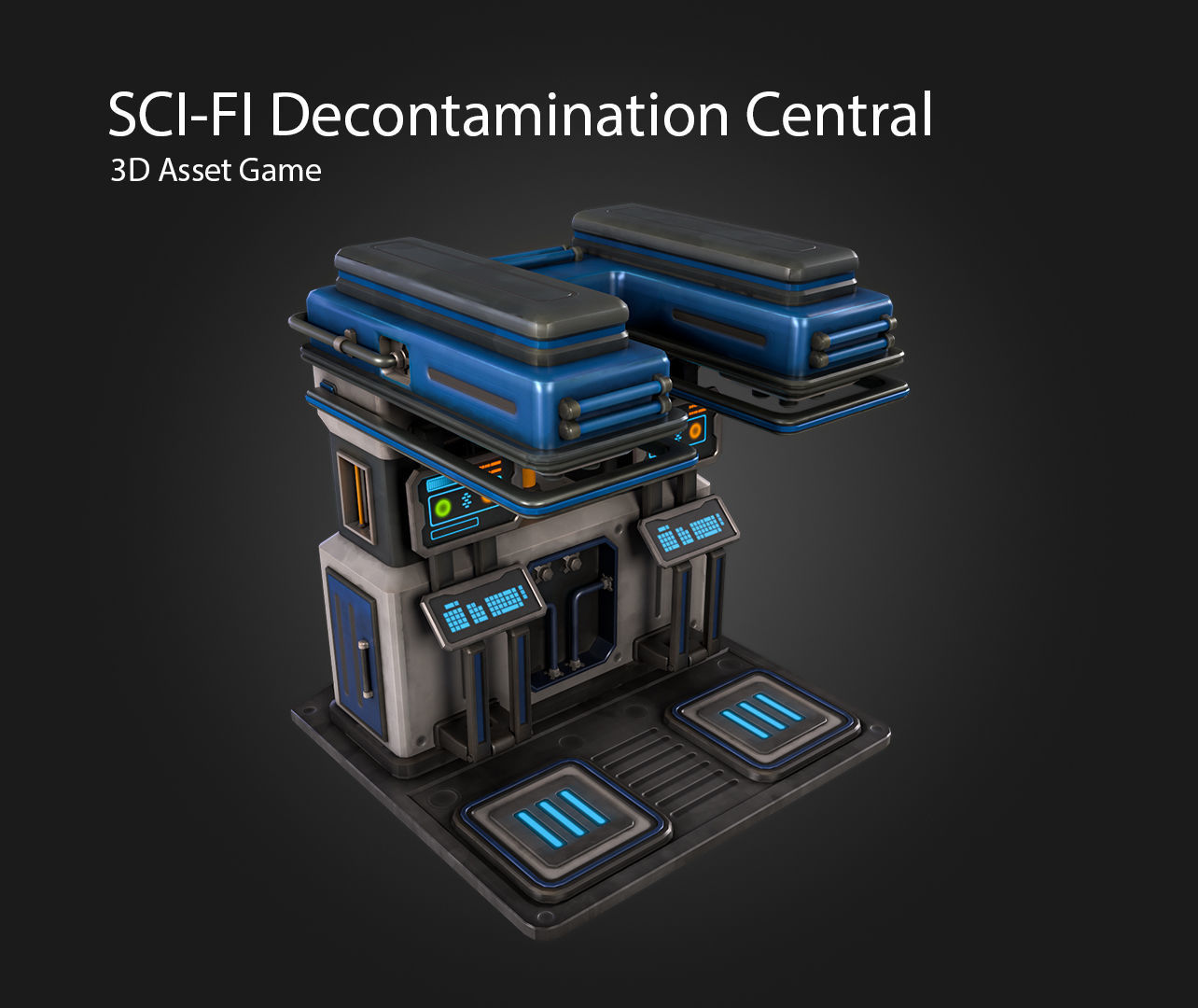 SCI-FI Decontamination Central Low-poly 3D model_3