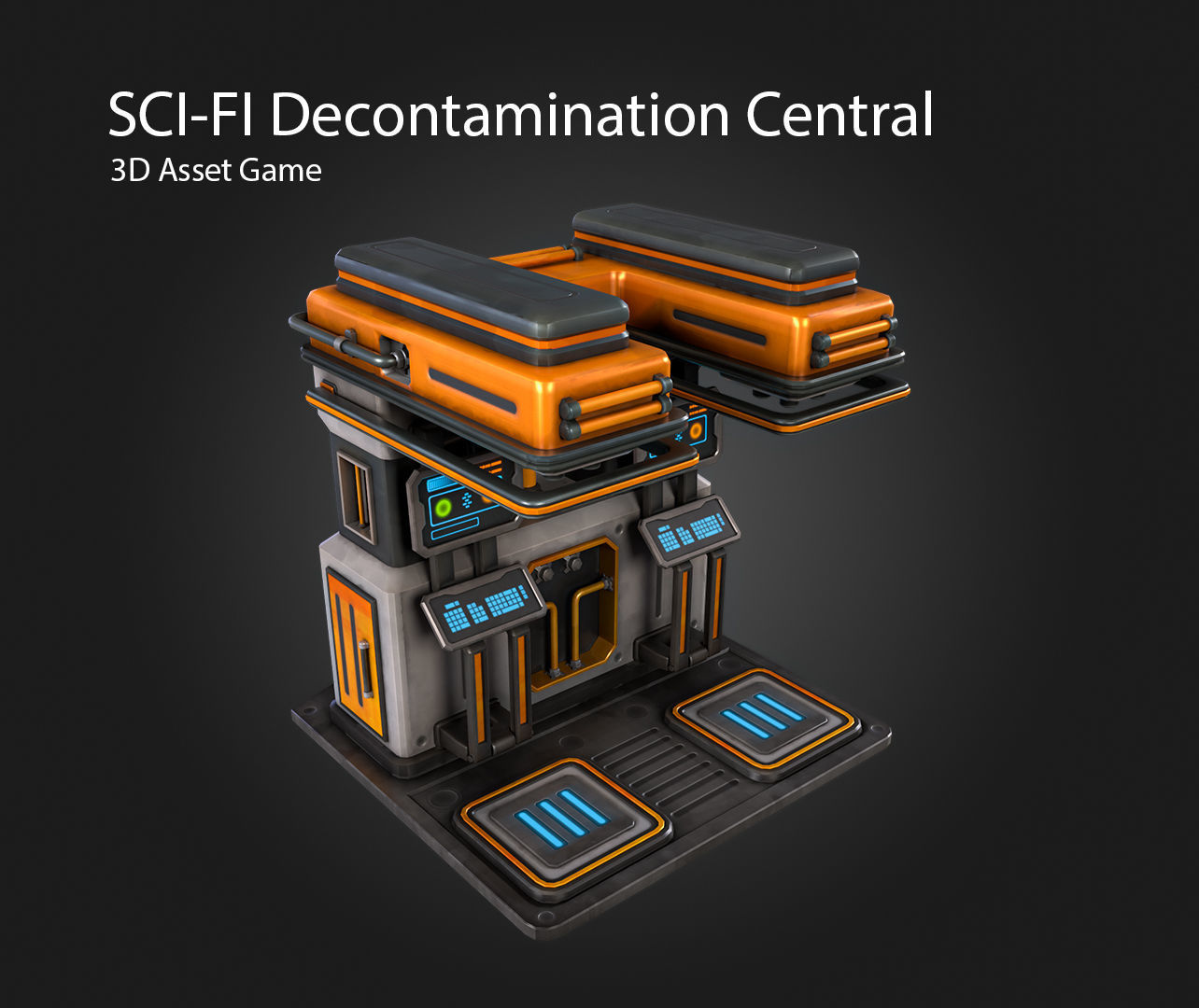 SCI-FI Decontamination Central Low-poly 3D model_2
