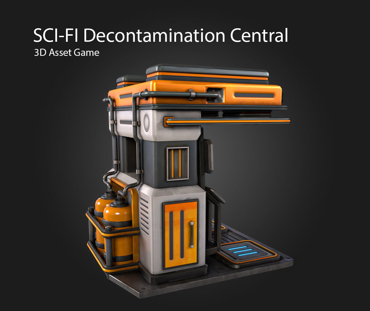 SCI-FI Decontamination Central Low-poly 3D model_10