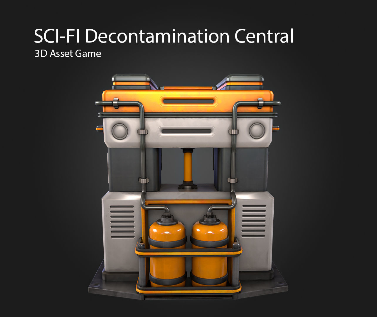 SCI-FI Decontamination Central Low-poly 3D model_9