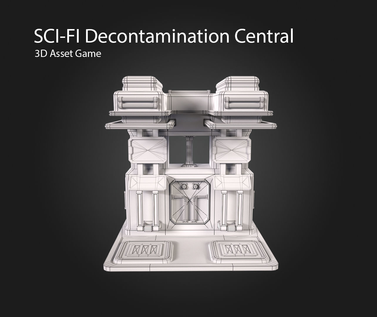 SCI-FI Decontamination Central Low-poly 3D model_12