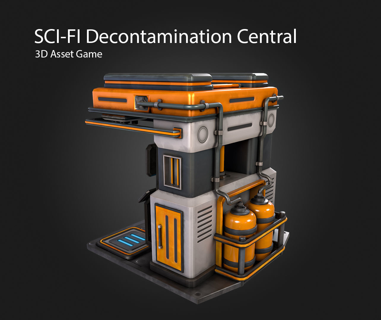 SCI-FI Decontamination Central Low-poly 3D model_8