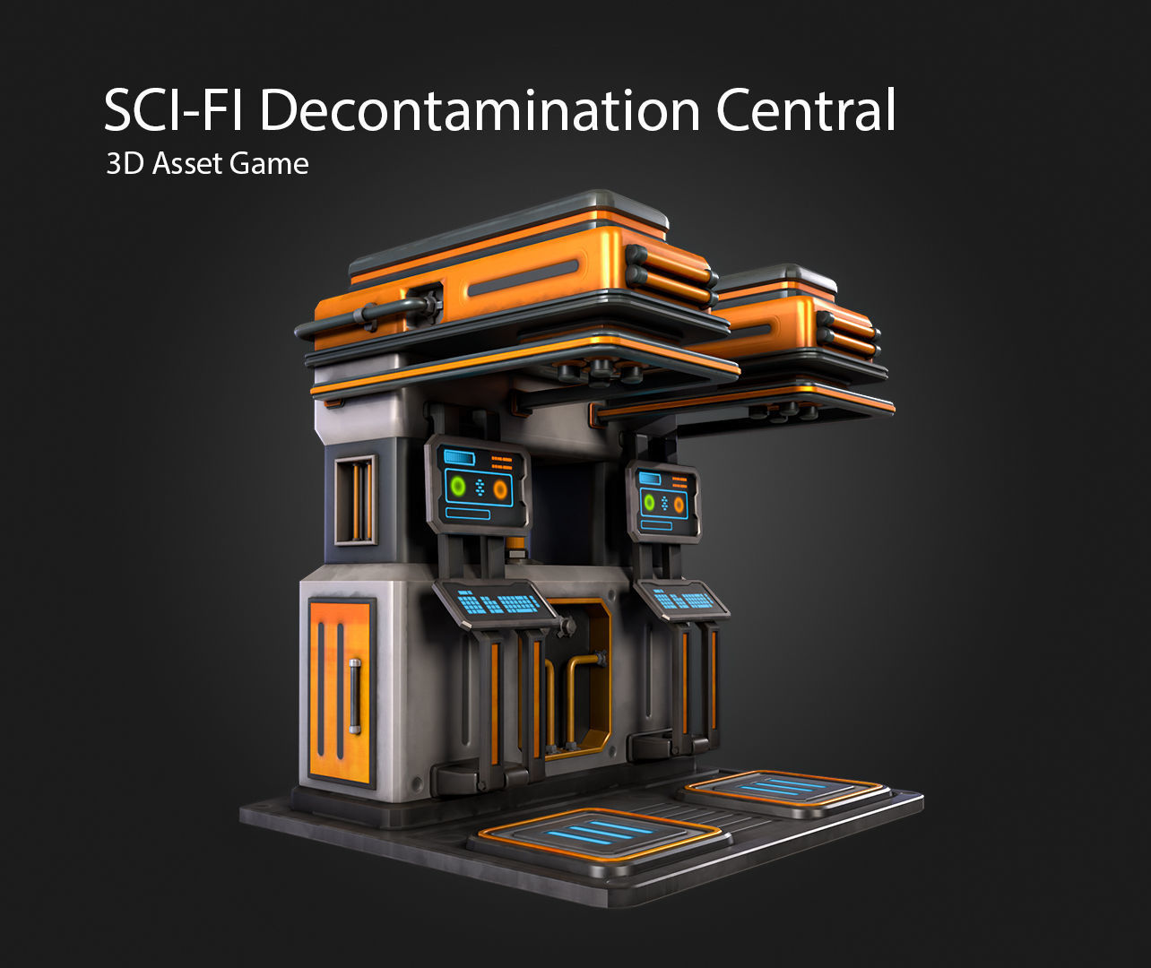 SCI-FI Decontamination Central Low-poly 3D model_11