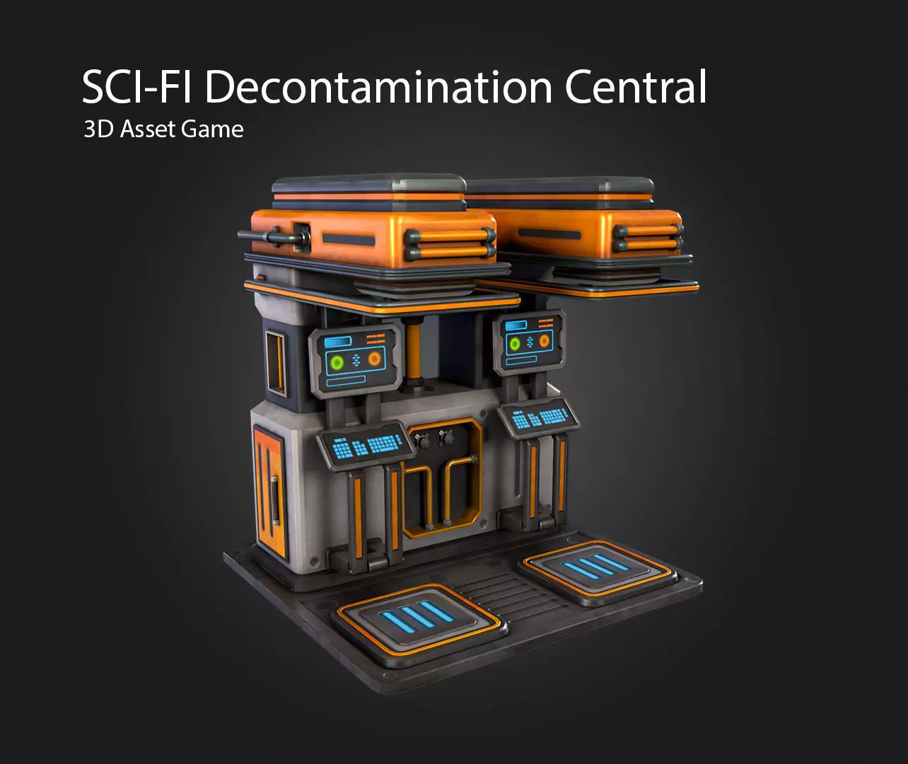 SCI-FI Decontamination Central Low-poly 3D model_0