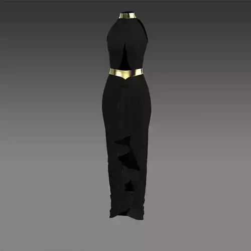 halter neck tie waist window Low-poly 3D model