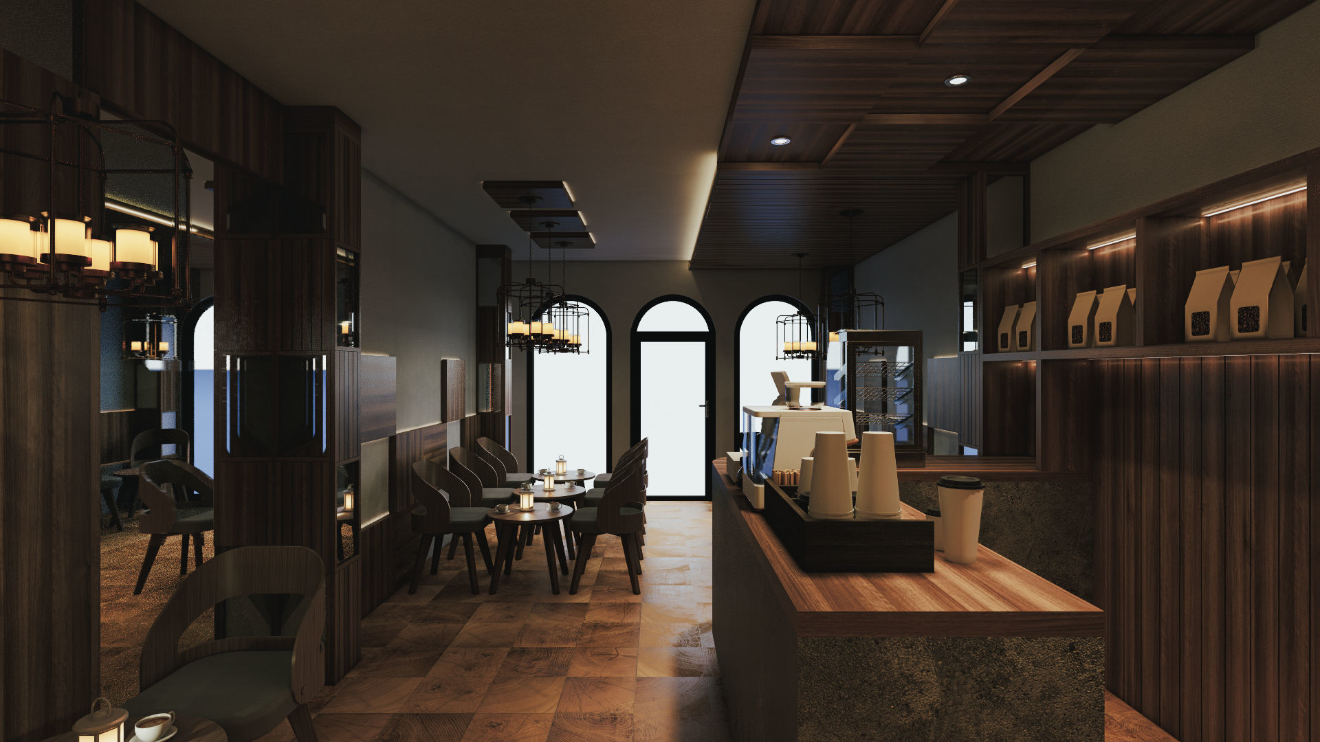 Cafe Interior Design 3D model_4