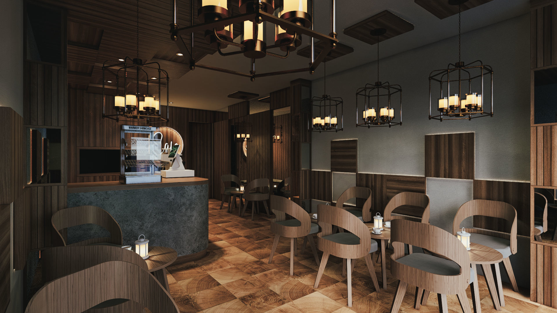 Cafe Interior Design 3D model_2