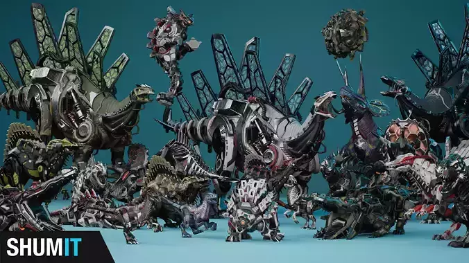 Sci-Fi Dinosaurs Pack 3D Model Collection