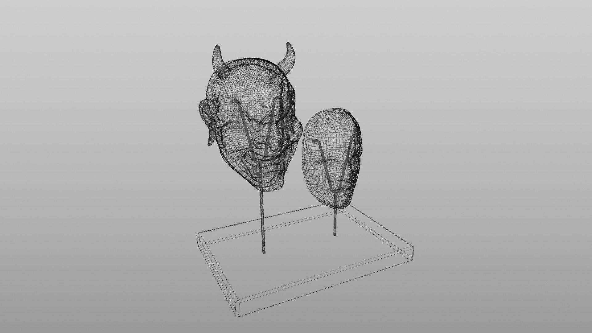 Japanese Devil Mask 3D model_5