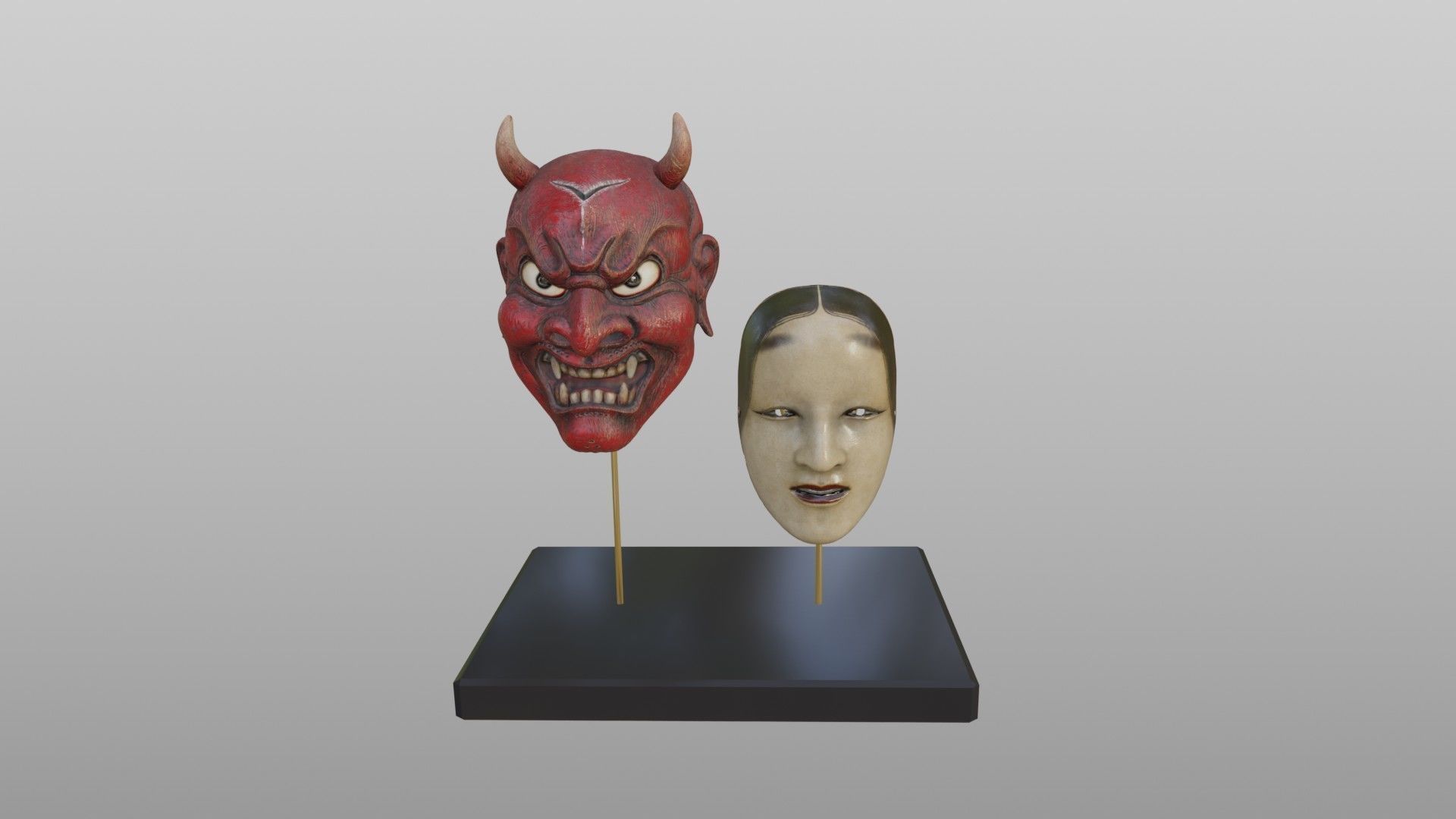 Japanese Devil Mask 3D model_6