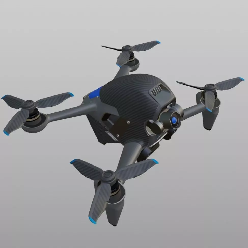 Carbon Fiber Drone 3D model_0