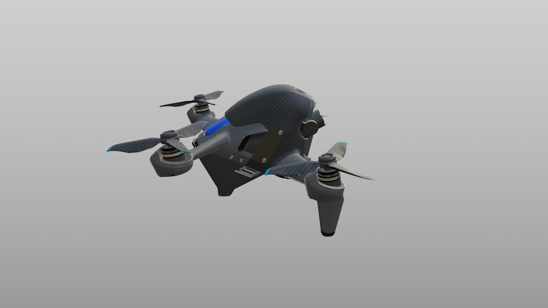 Carbon Fiber Drone 3D model_4