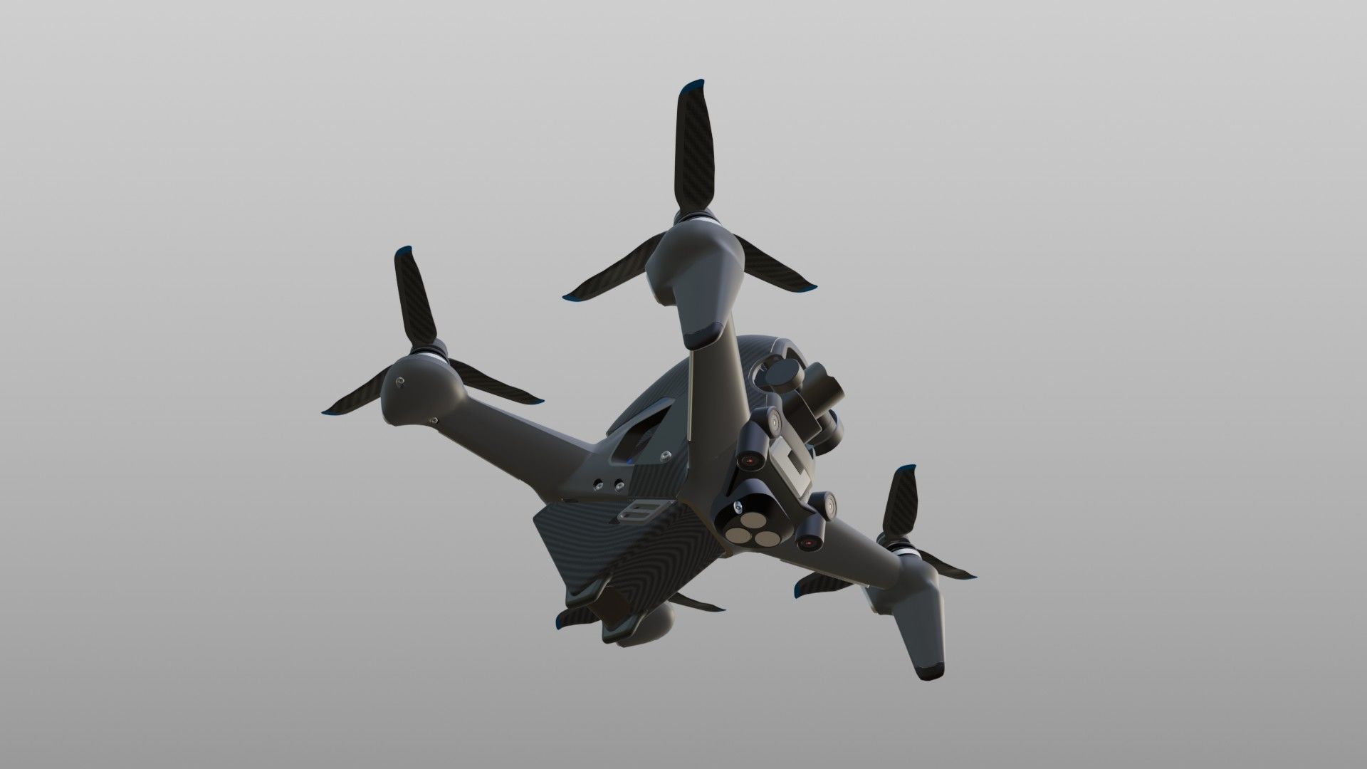 Carbon Fiber Drone 3D model_8