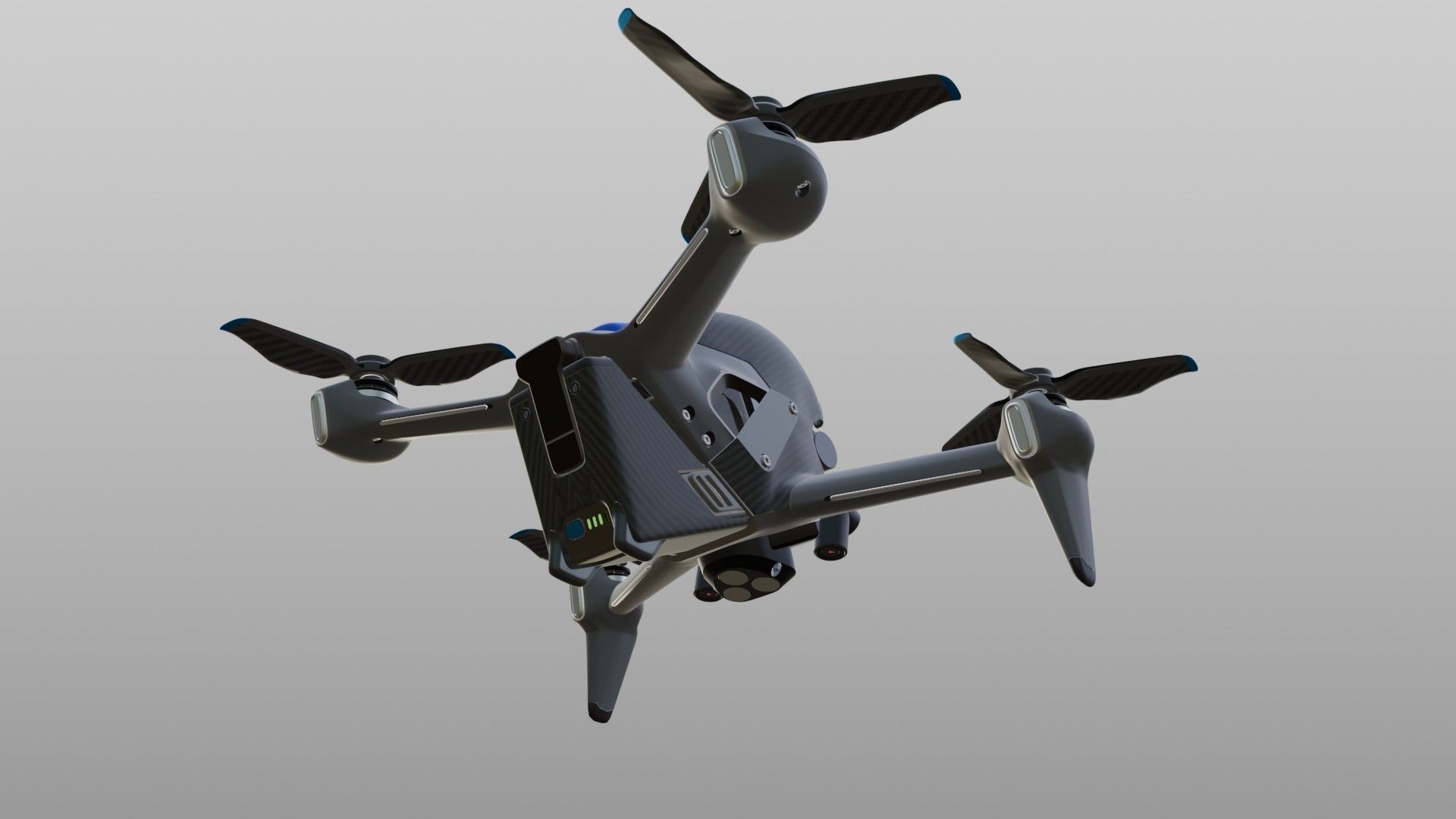 Carbon Fiber Drone 3D model_5
