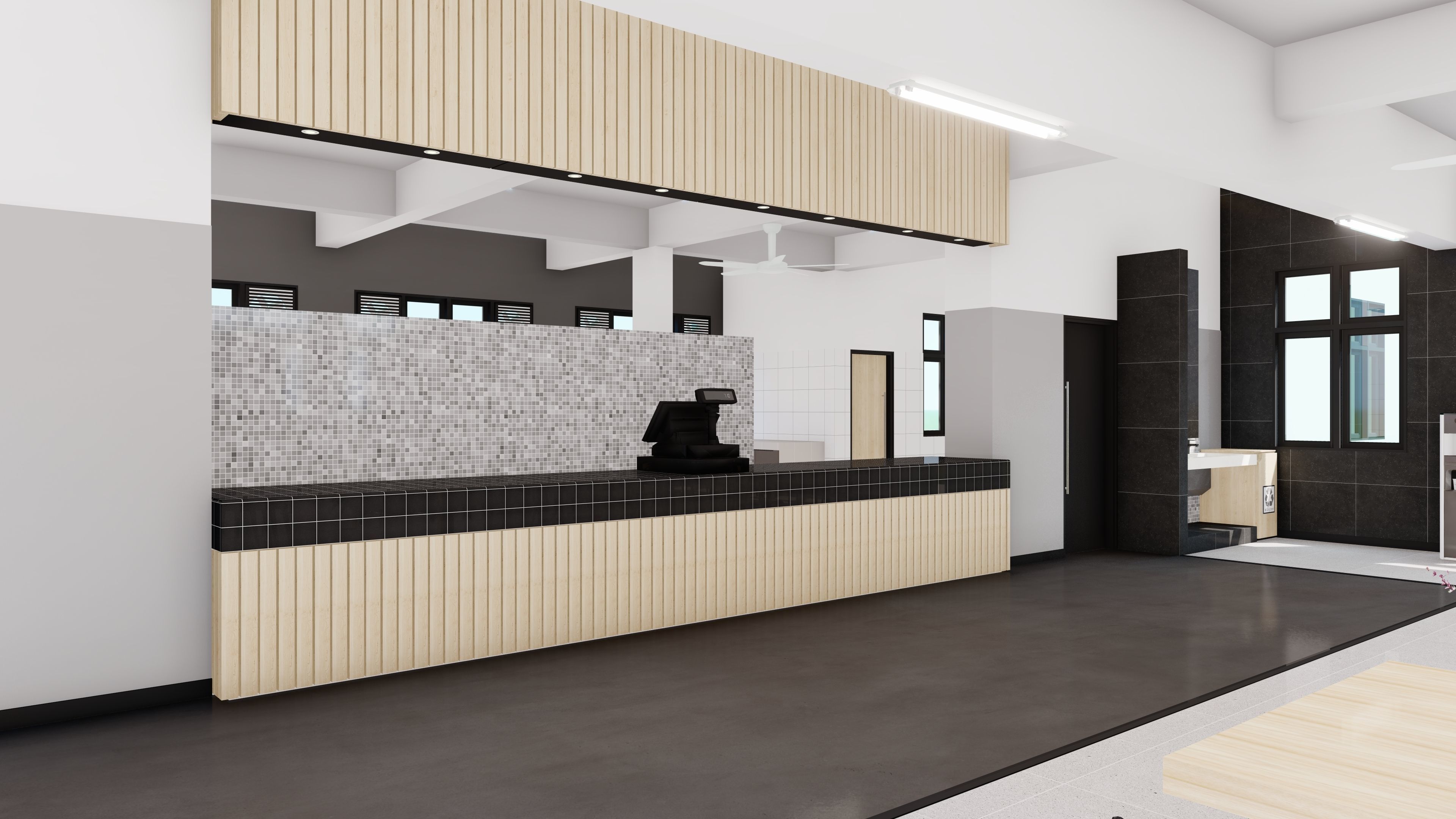 Dining Hall Dormitory 3D model_5