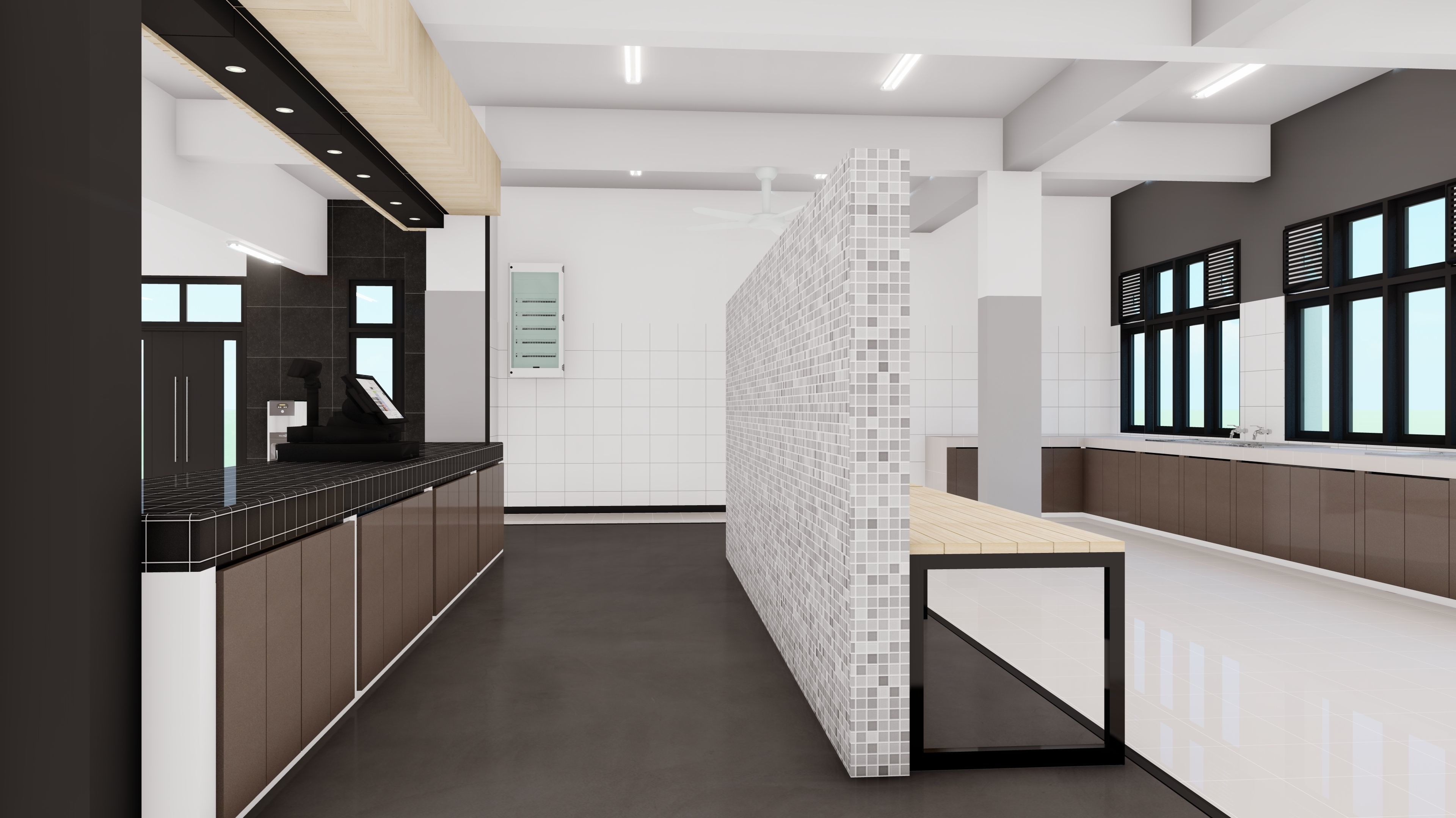 Dining Hall Dormitory 3D model_2