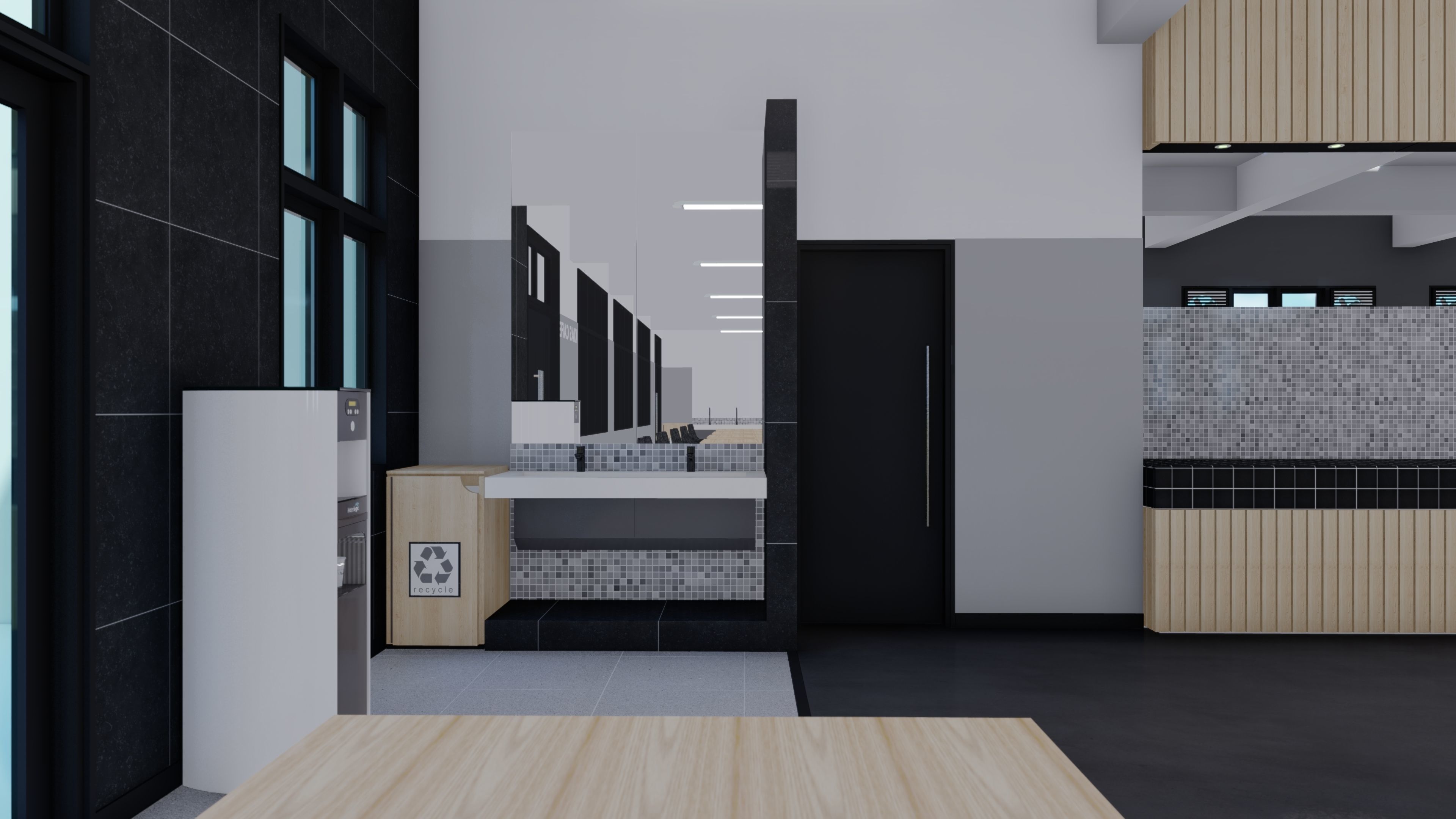 Dining Hall Dormitory 3D model_4