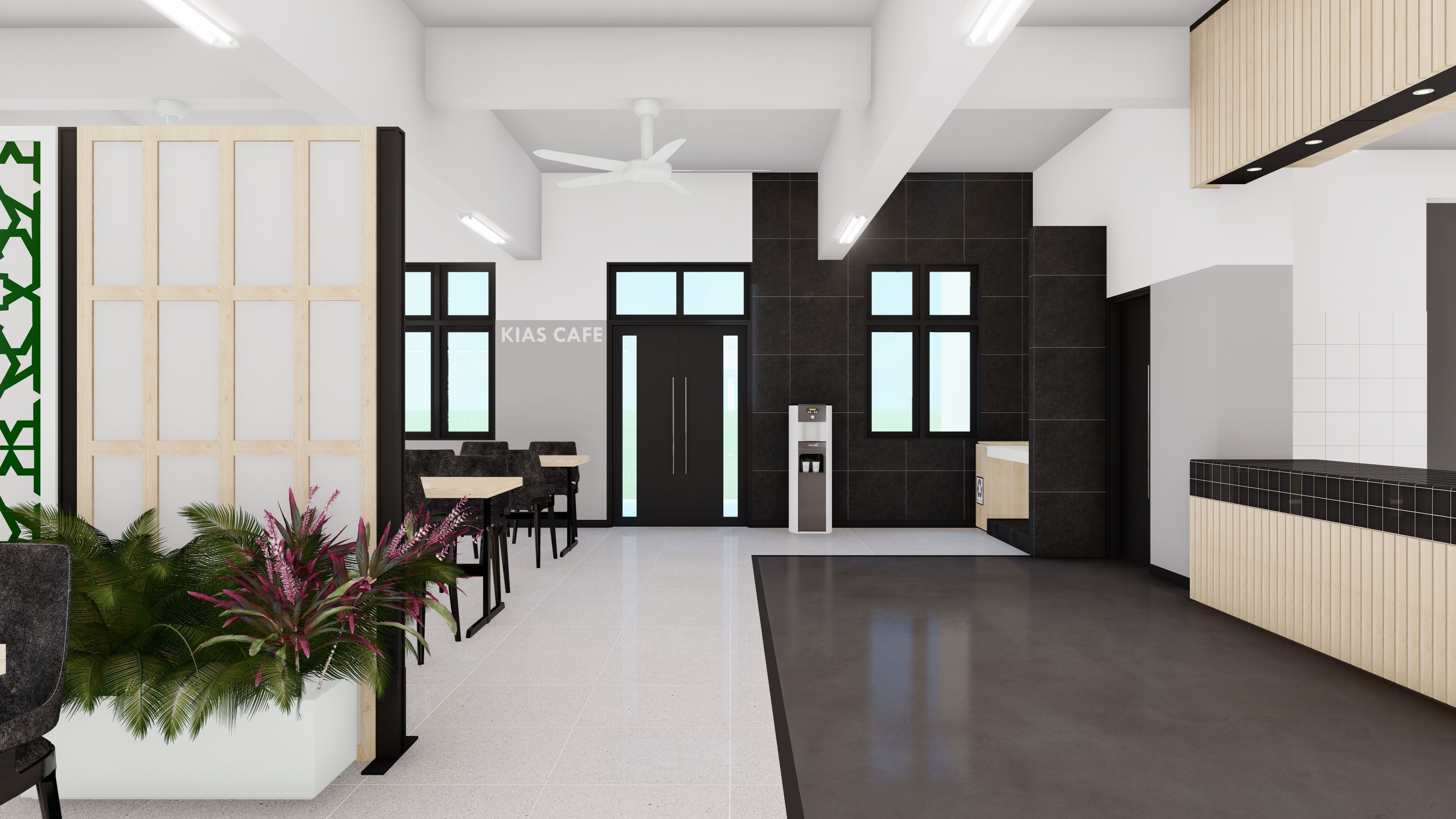 Dining Hall Dormitory 3D model_1