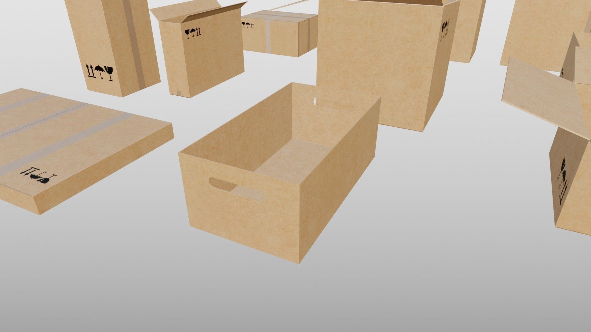 Cardboard Boxes 3D model_4