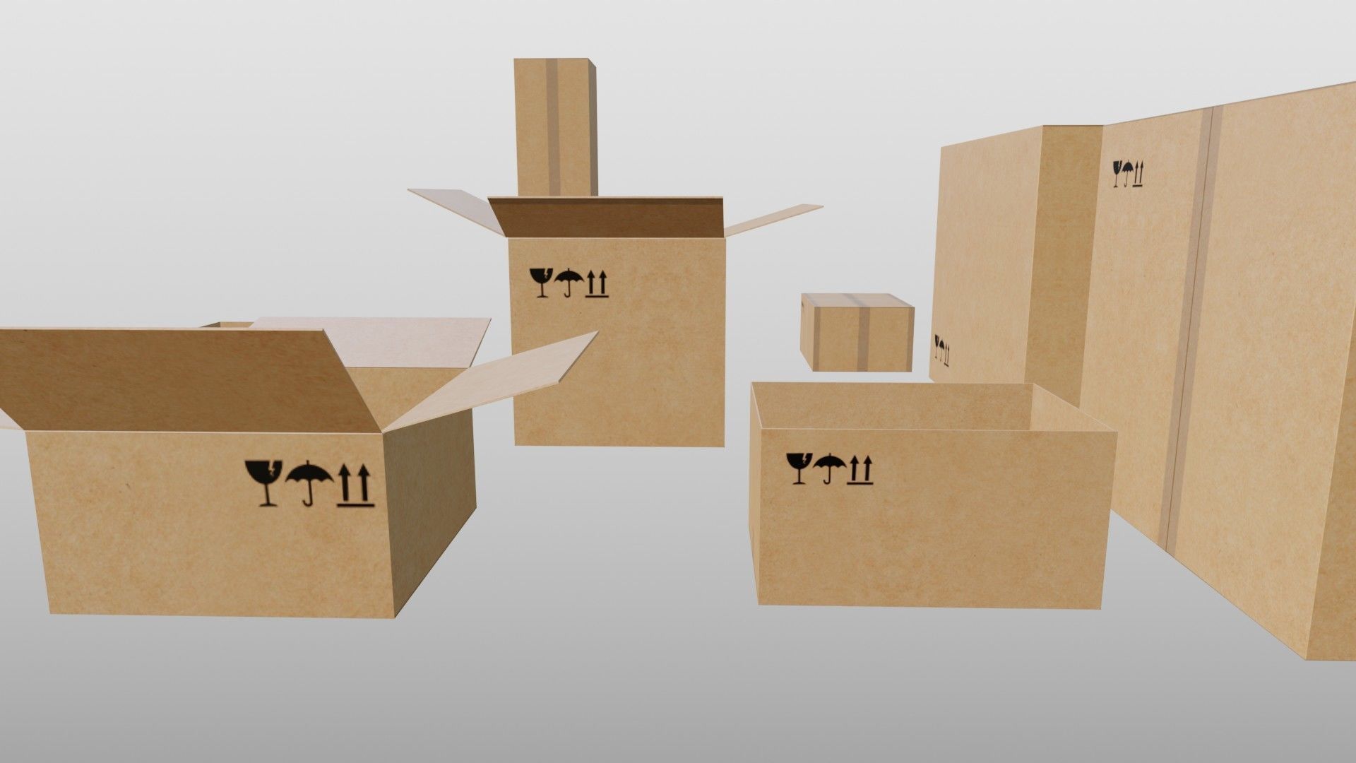 Cardboard Boxes 3D model_5