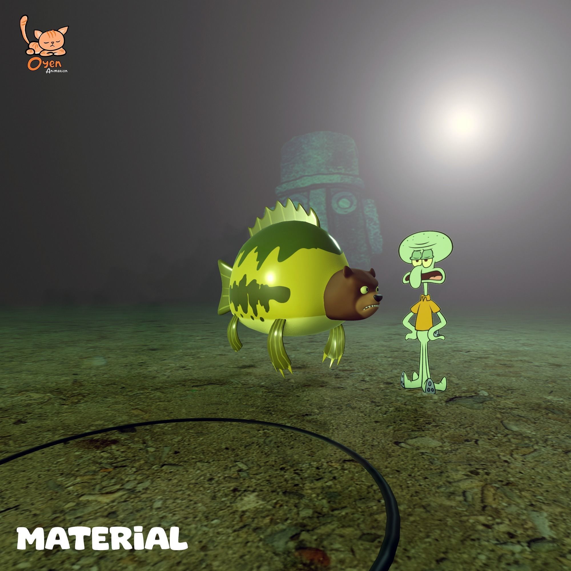 Sea Bear Spongebob Squarepants Low-poly 3D model_8
