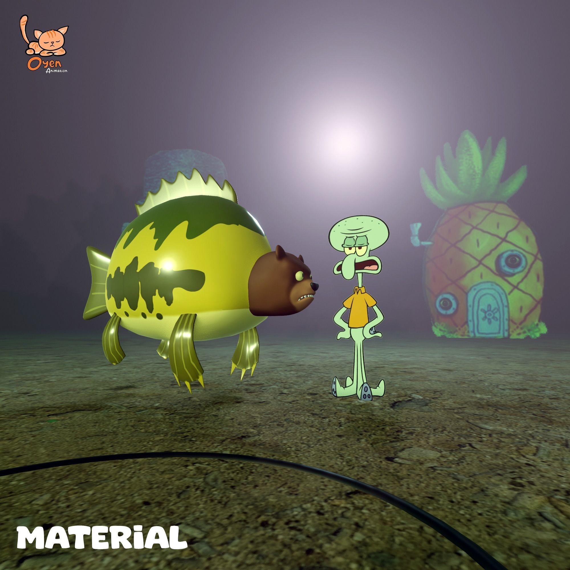 Sea Bear Spongebob Squarepants Low-poly 3D model_9