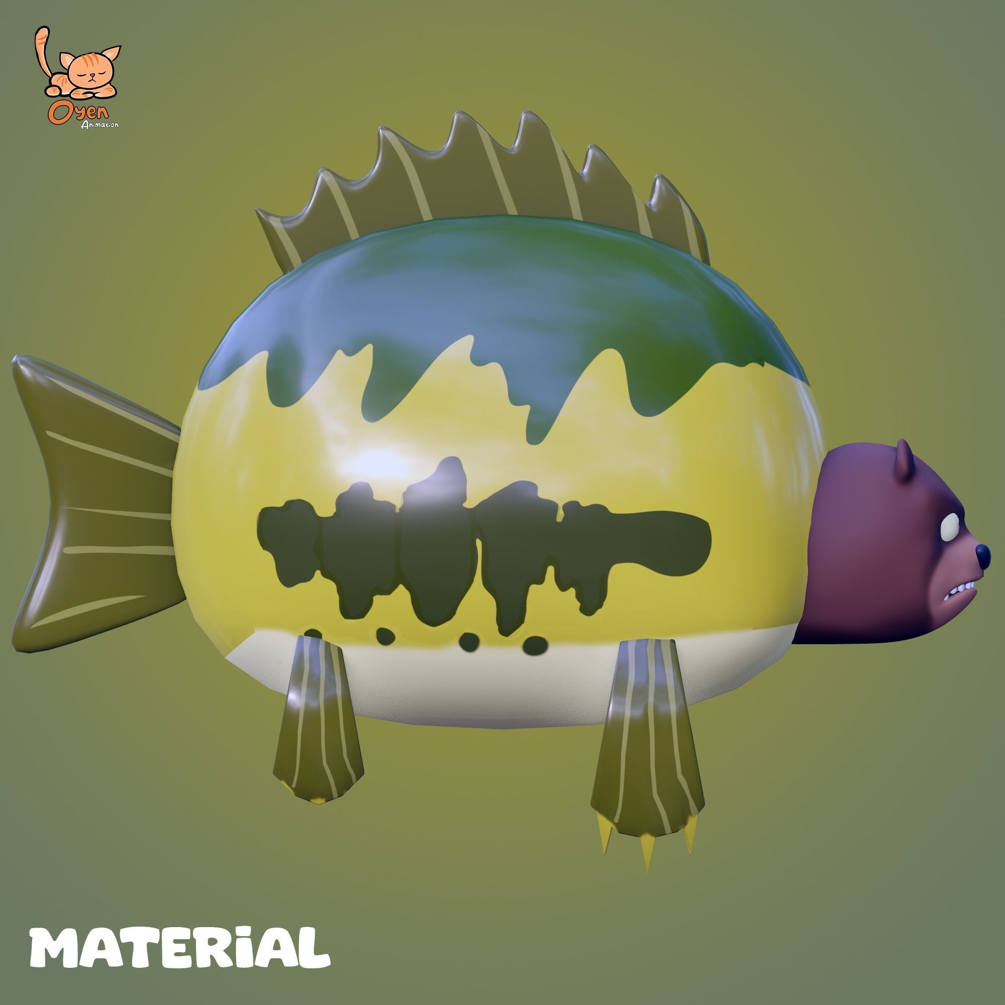 Sea Bear Spongebob Squarepants Low-poly 3D model_3