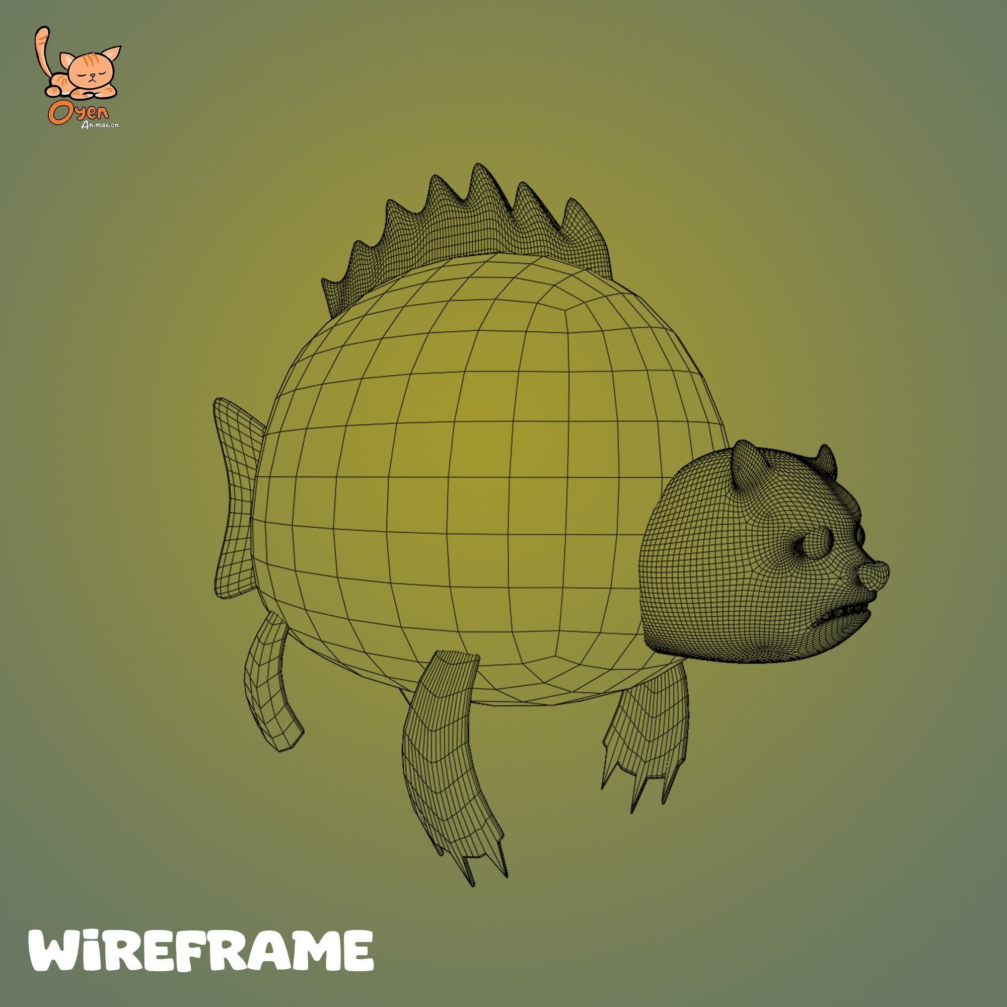 Sea Bear Spongebob Squarepants Low-poly 3D model_16