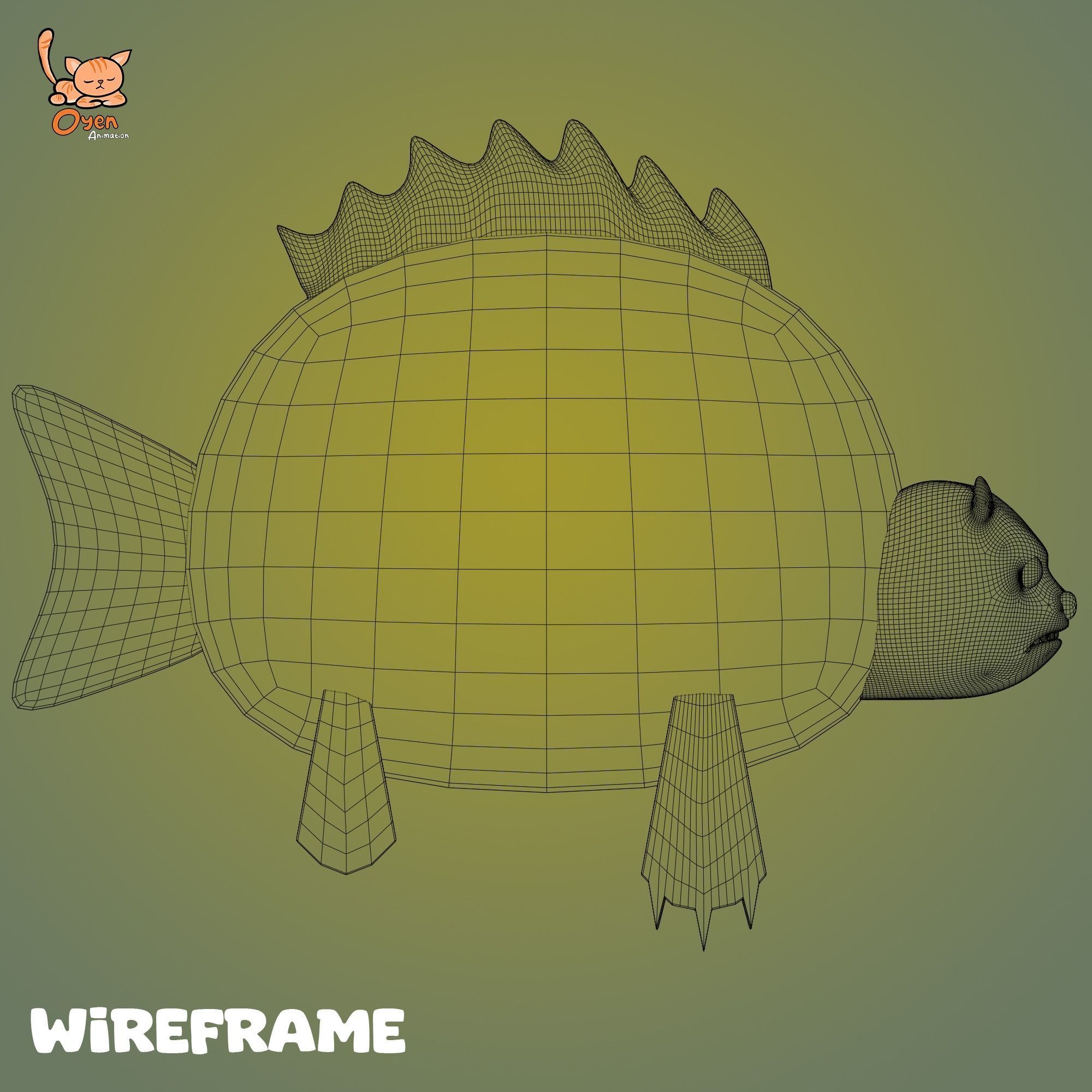 Sea Bear Spongebob Squarepants Low-poly 3D model_11