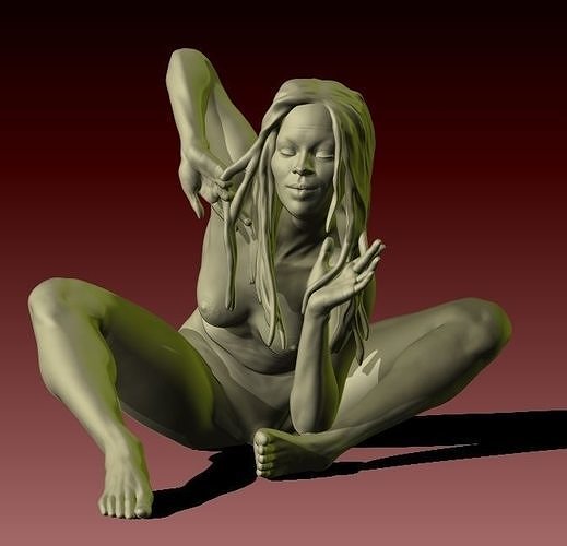 Adorable nude female figurine for 3D printing 3D print model