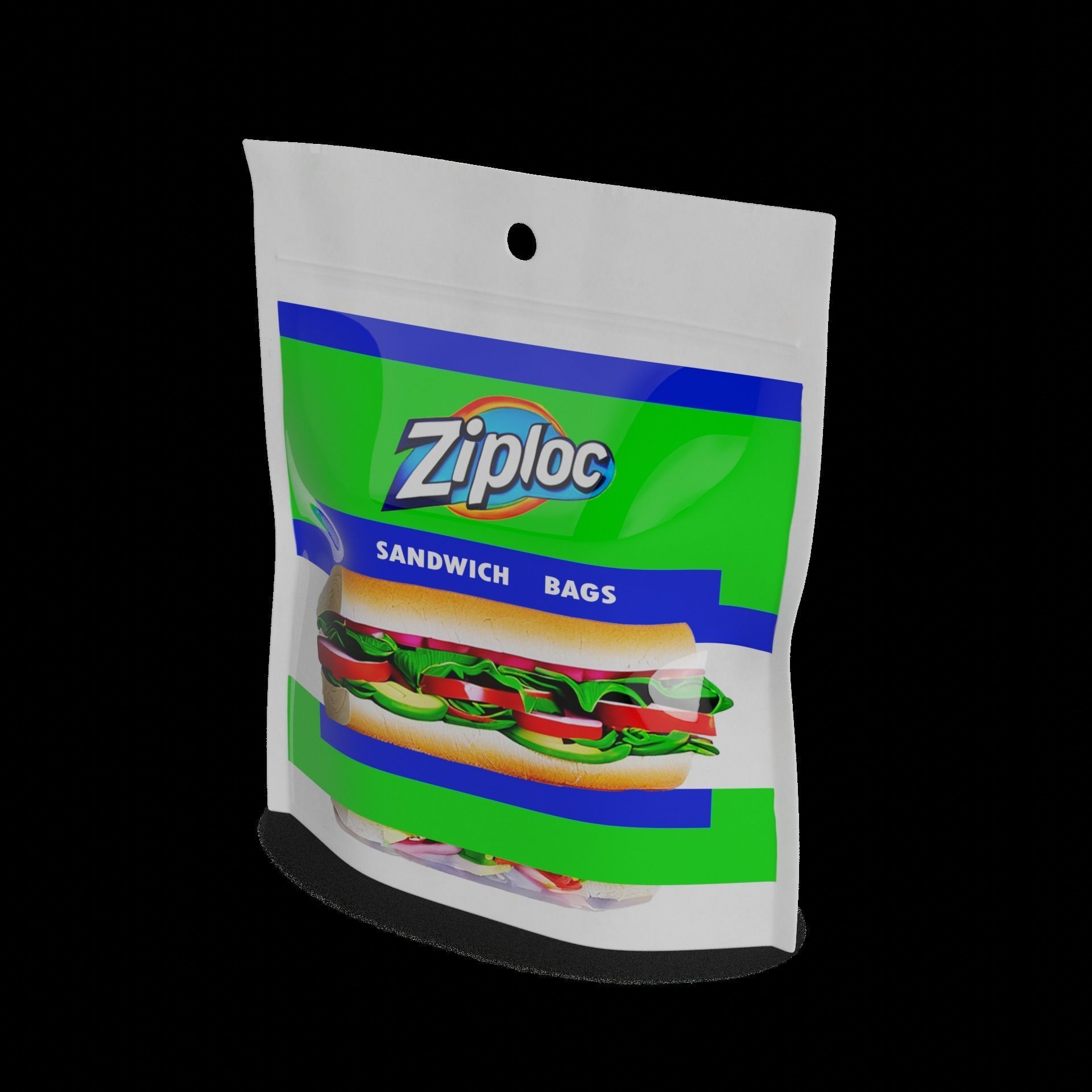 Food storage bags foil and plastic wraps Ziploc Sandwich Bags 3D model_1