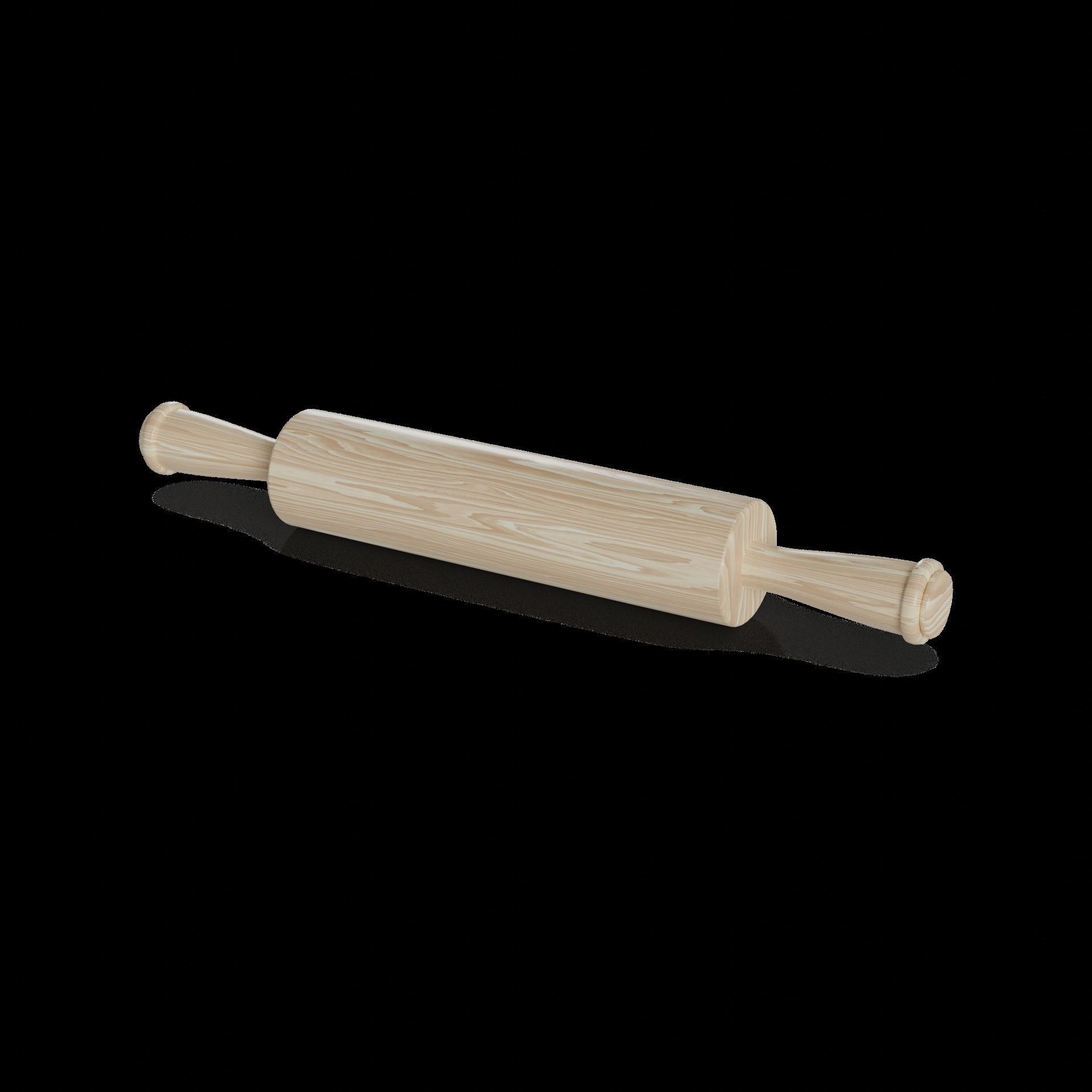 Kitchen utensils Rolling Pin Low-poly 3D model_1