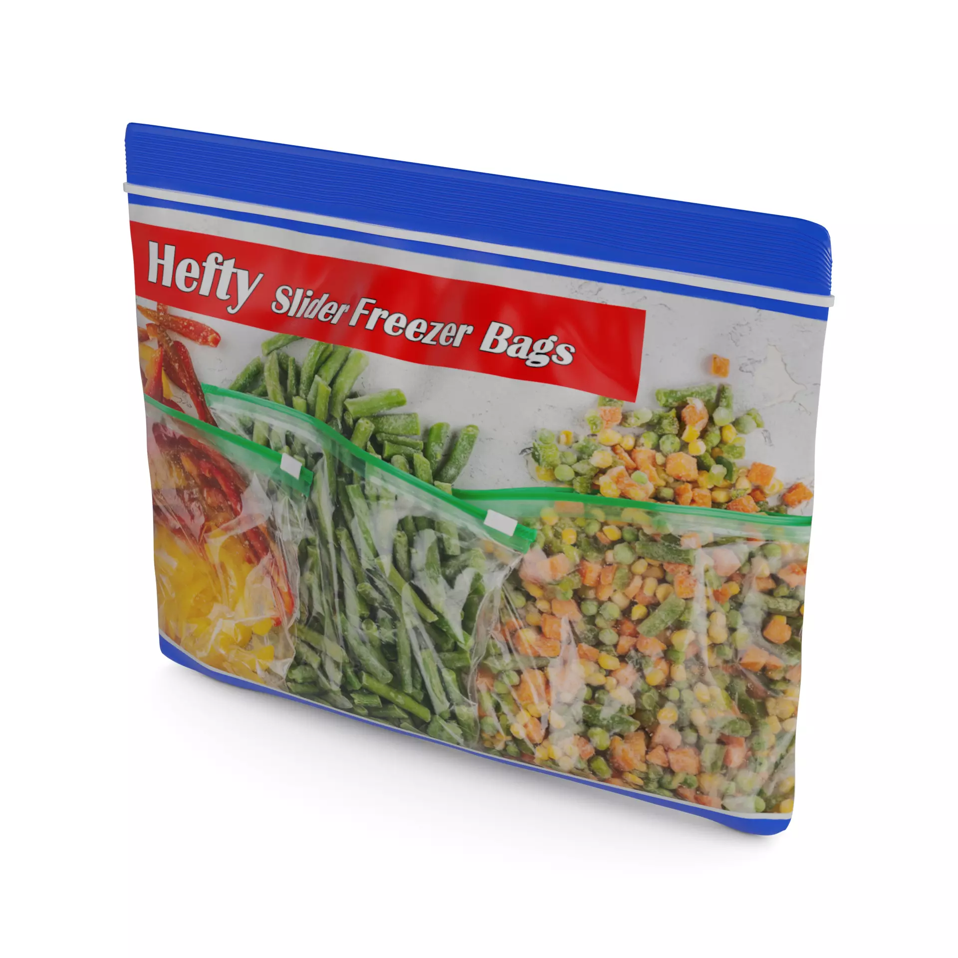 Food storage bags foil and plastic wraps Hefty Slider Freezer... 3D model_0