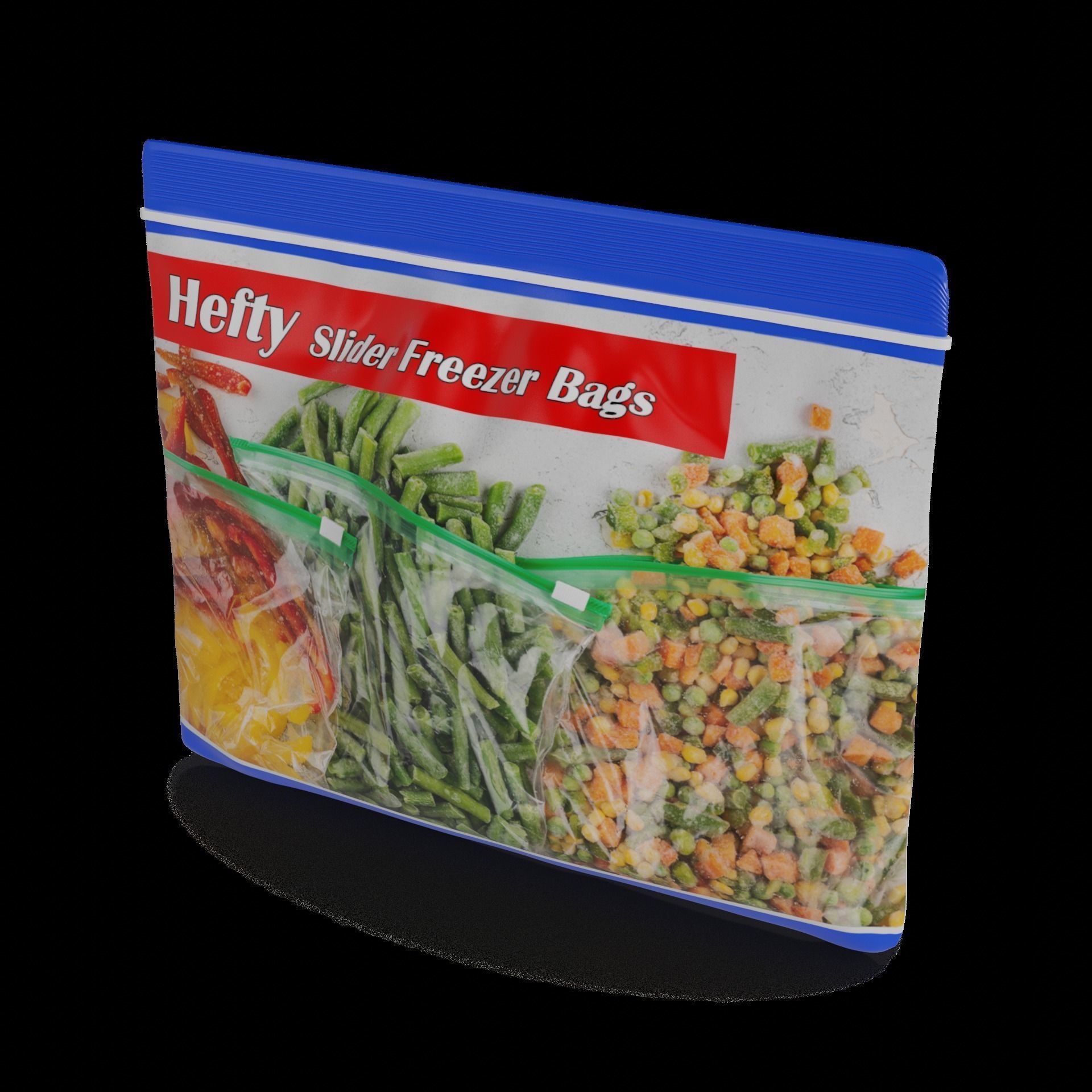 Food storage bags foil and plastic wraps Hefty Slider Freezer... 3D model_1