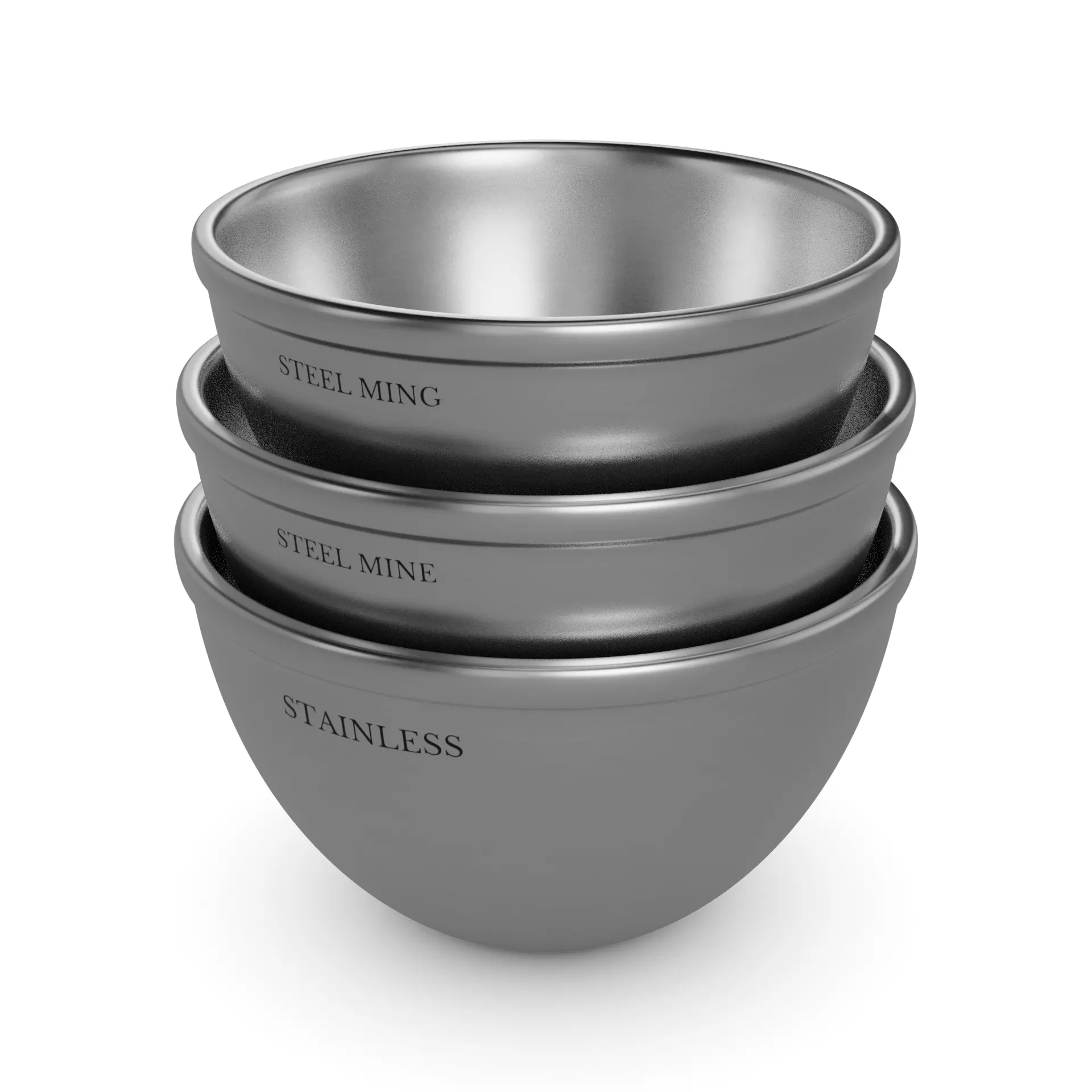 Kitchen utensils Stainless Steel Mixing Bowls 3D model