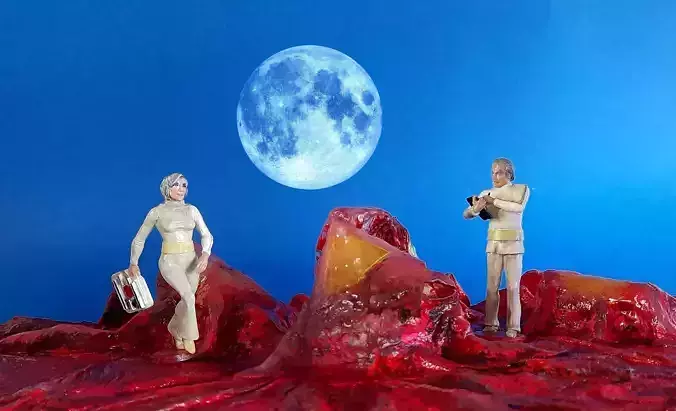 Space 1999 Russell and Bergman toy figurines 3D print model