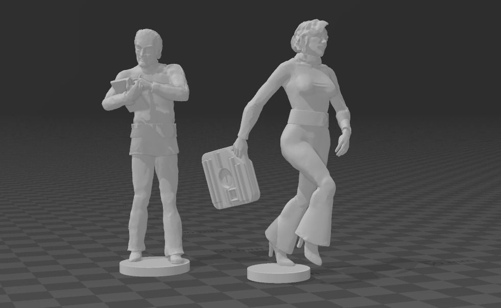Space 1999 Russell and Bergman toy figurines 3D print model_1