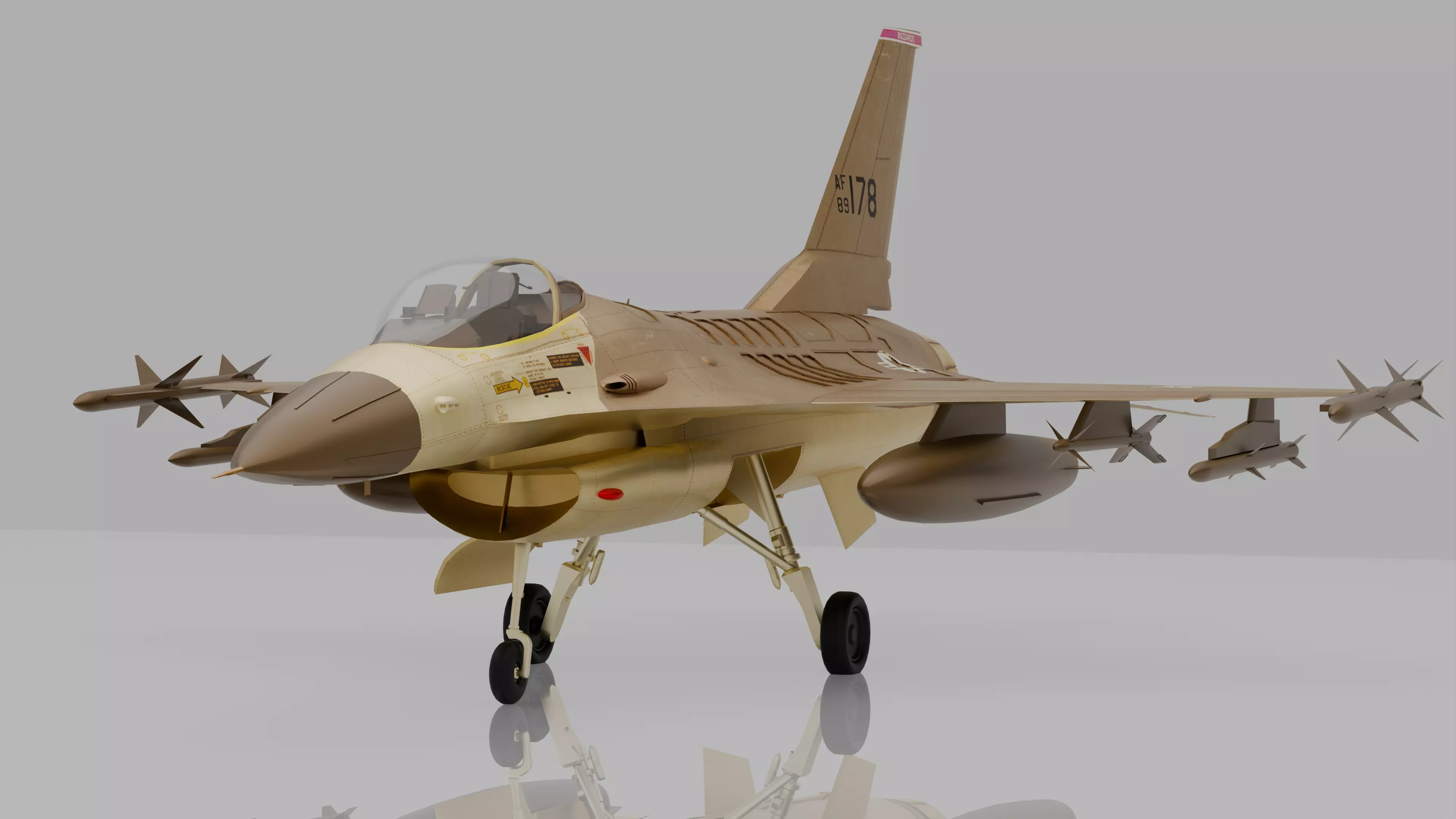 Falcon Fighter Jet 178 - Premium edition Low-poly 3D model_0