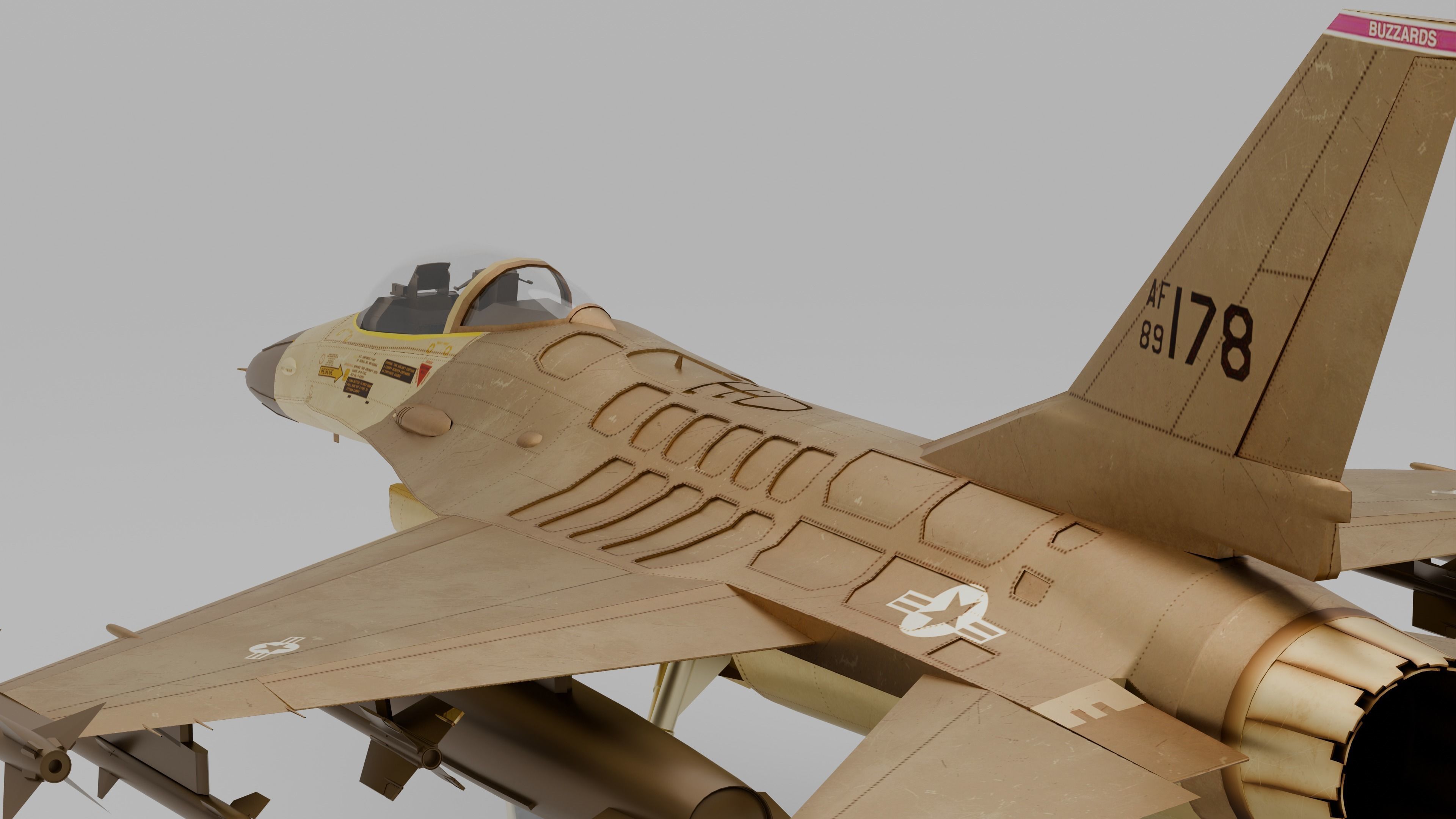 Falcon Fighter Jet 178 - Premium edition Low-poly 3D model_4