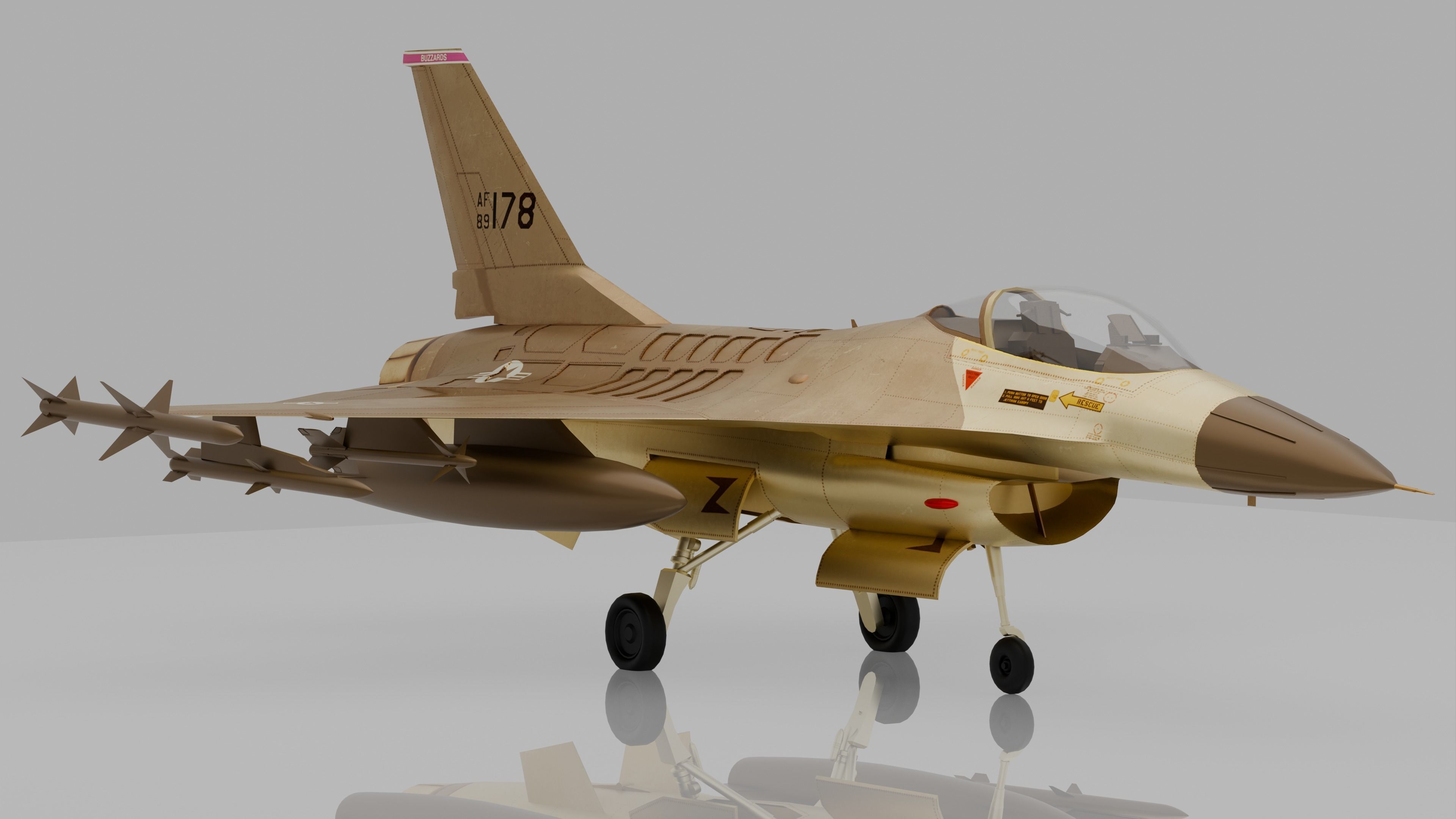 Falcon Fighter Jet 178 - Premium edition Low-poly 3D model_1