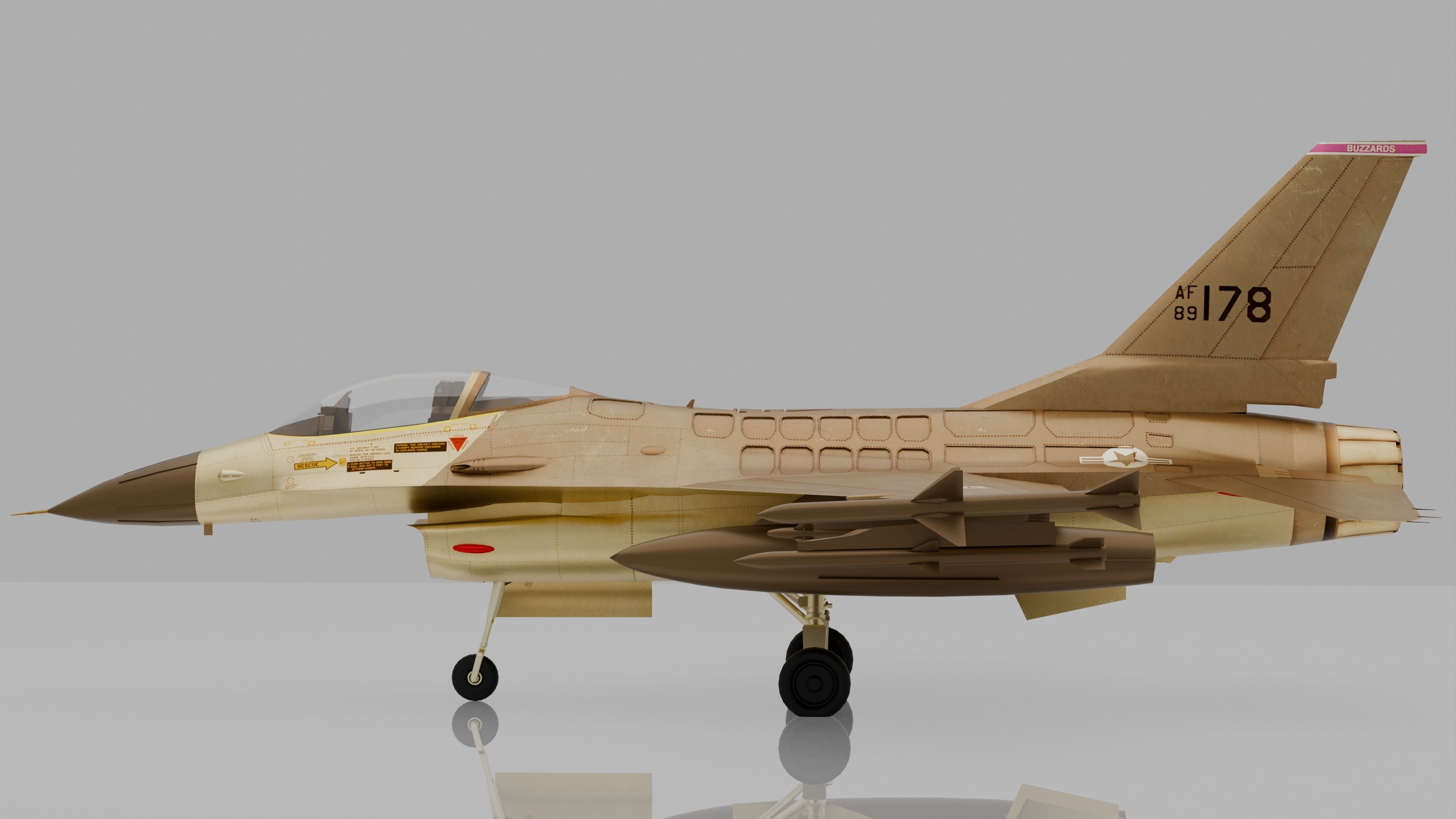 Falcon Fighter Jet 178 - Premium edition Low-poly 3D model_2